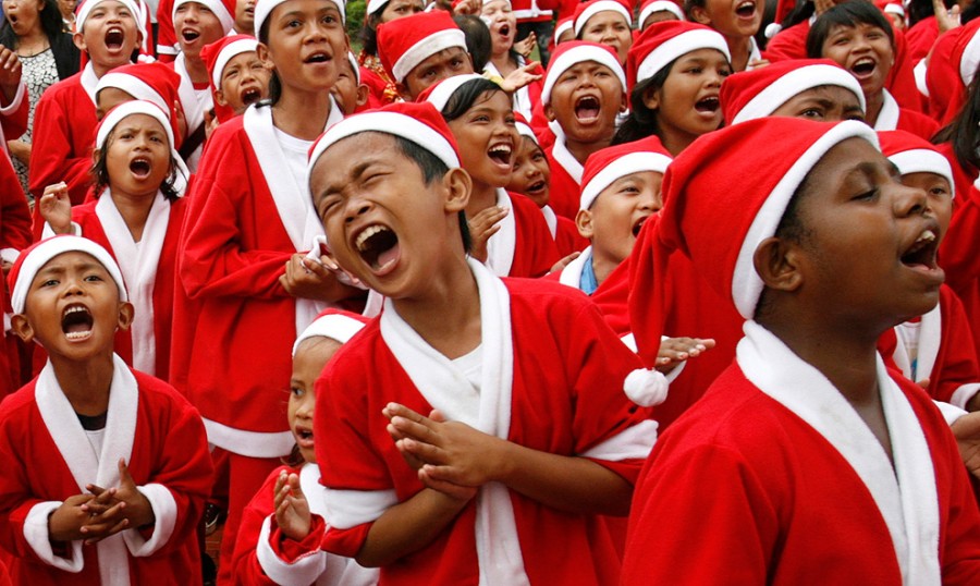 Christmas in North Sulawesi is an exciting time for children